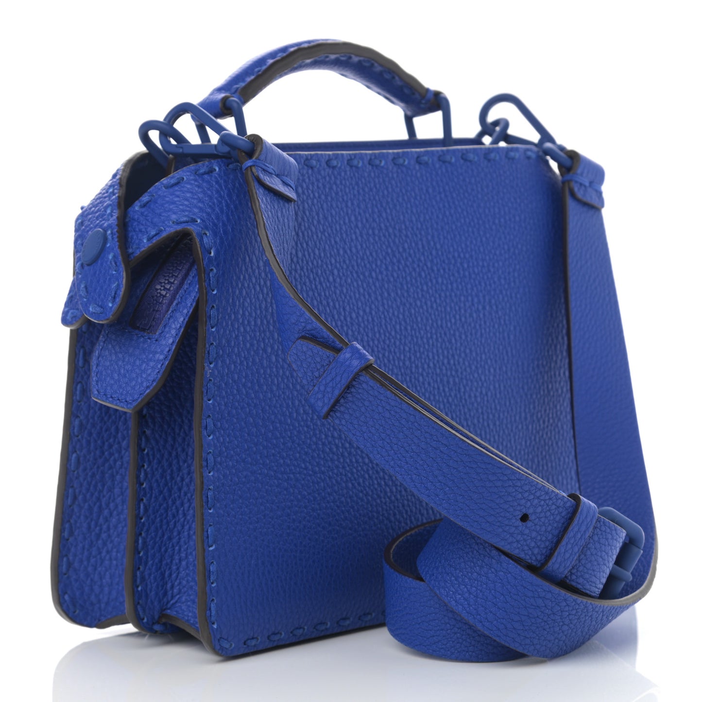 Cuoio Romano Vitello Cover Sellerissima Monochrome Mini Peekaboo I SEE U Satchel Blue Neon