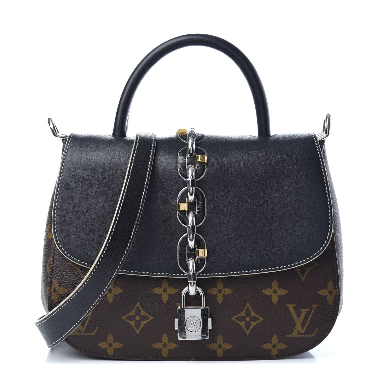 Calfskin Monogram Chain It Bag PM Black