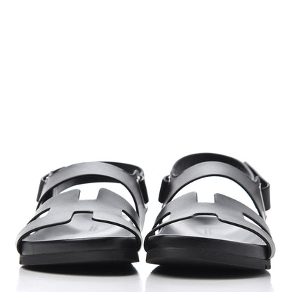 Hermes Calfskin Womens Takara Sandals 38 Black 2 of 10