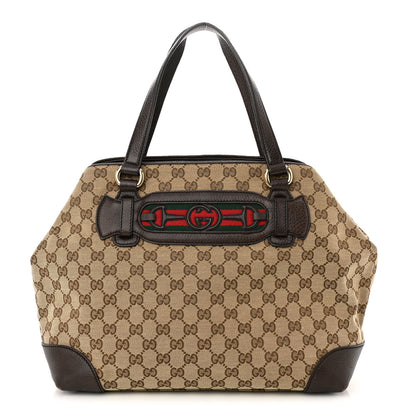 Gucci Monogram Web Medium Dressage Tote Brown 1 of 12