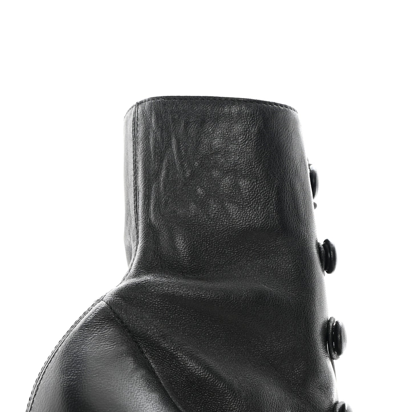 Calfskin French Tutu Button Ankle Boot 38 Black