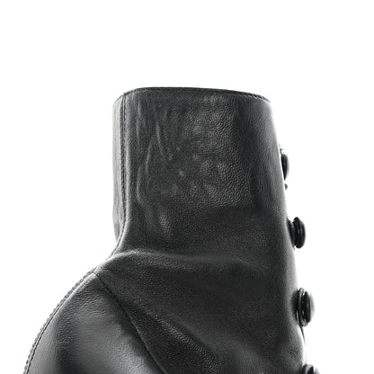 Christian Louboutin Calfskin French Tutu Button Ankle Boot 38 Black 11 of 13