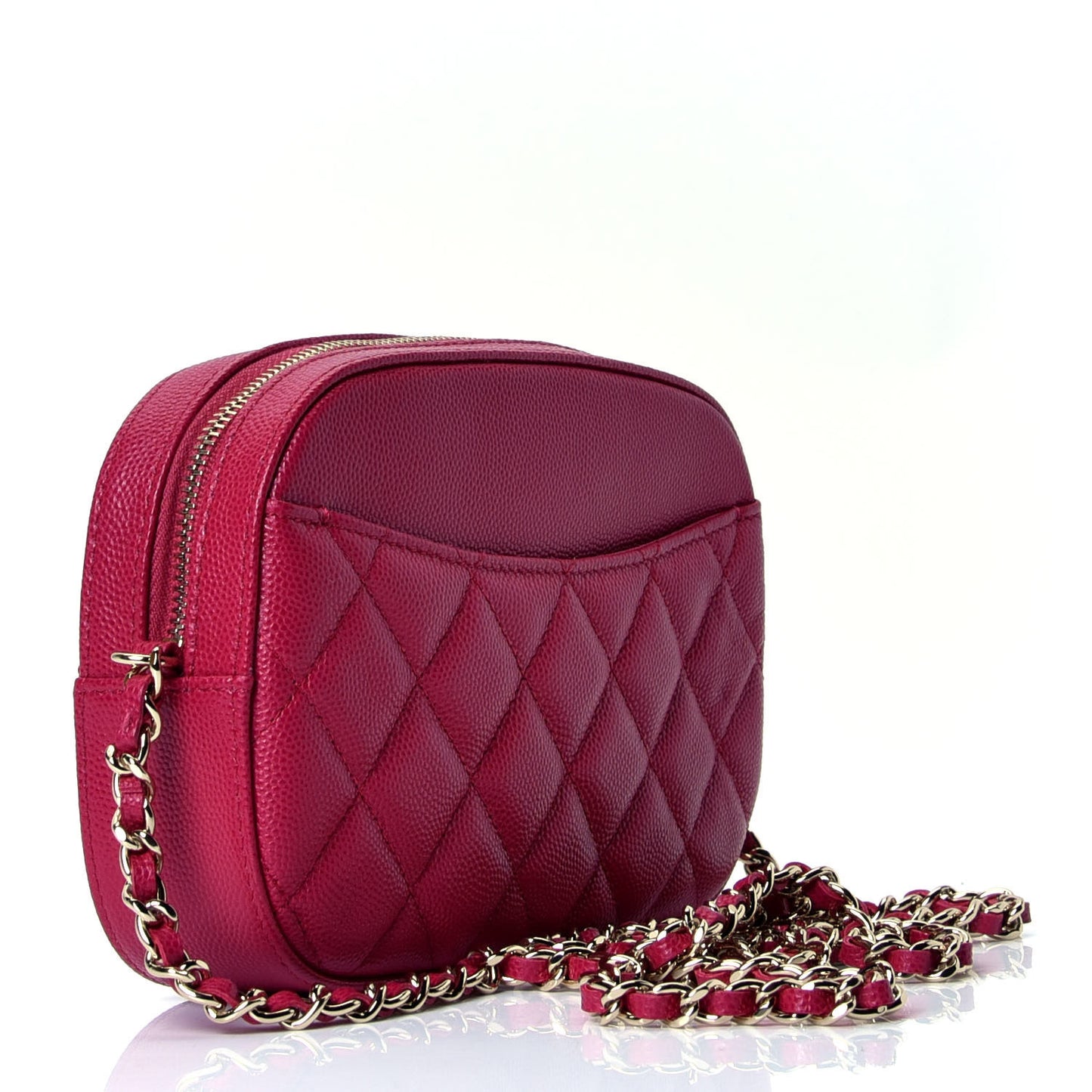 Caviar Quilted Camera Case Dark Pink