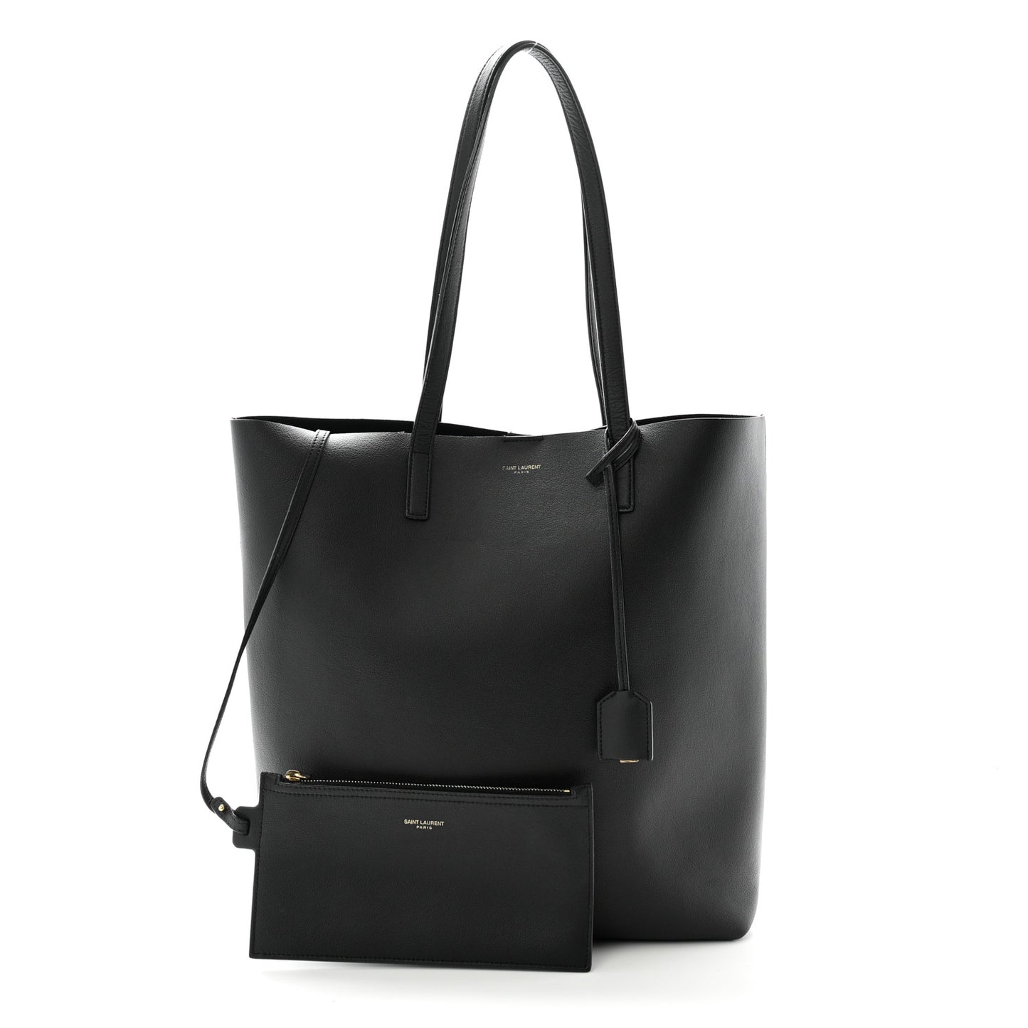 Calfskin North-South Shopping Tote Black