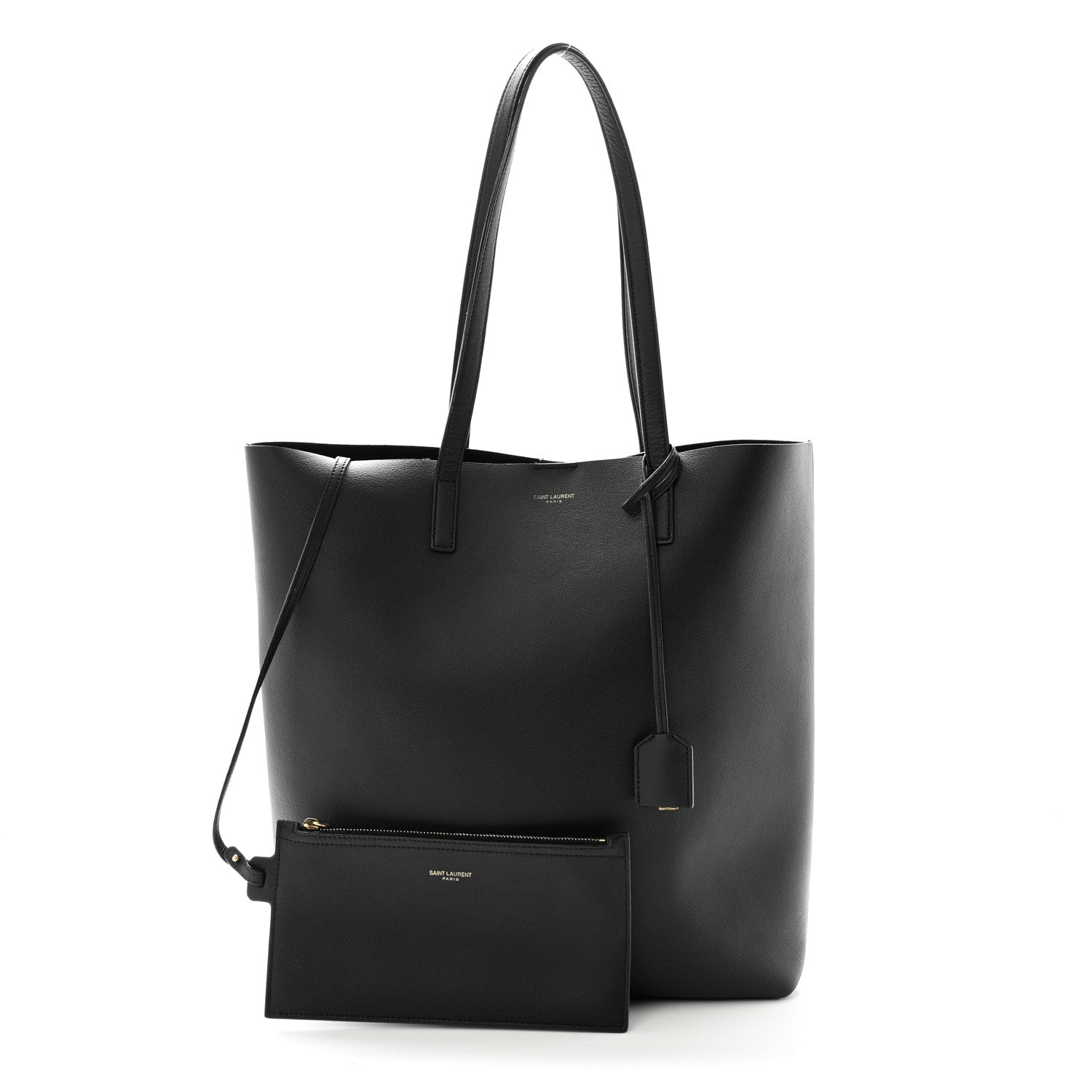 Saint Laurent Calfskin North-South Shopping Tote Black 3 of 12