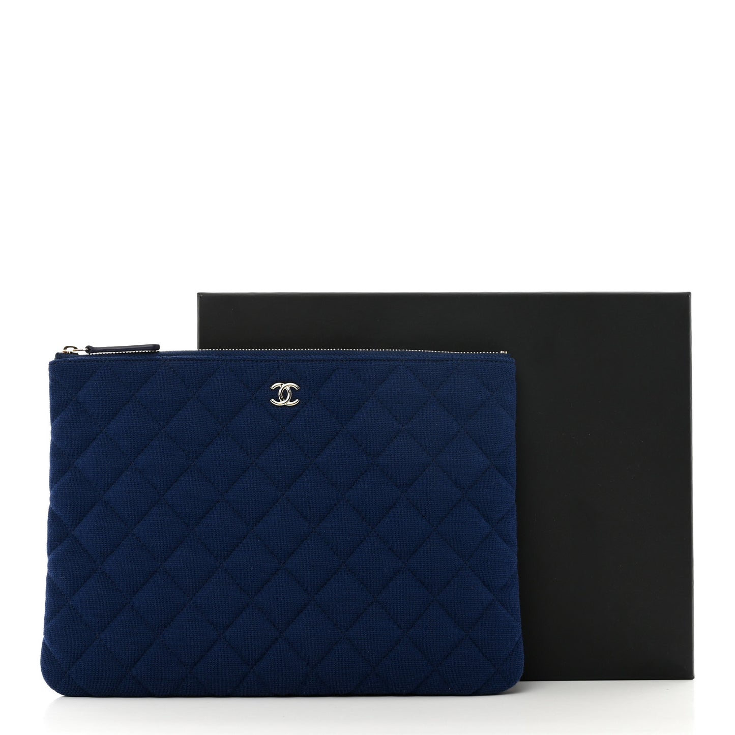 Jersey Quilted Medium Cosmetic Case Blue