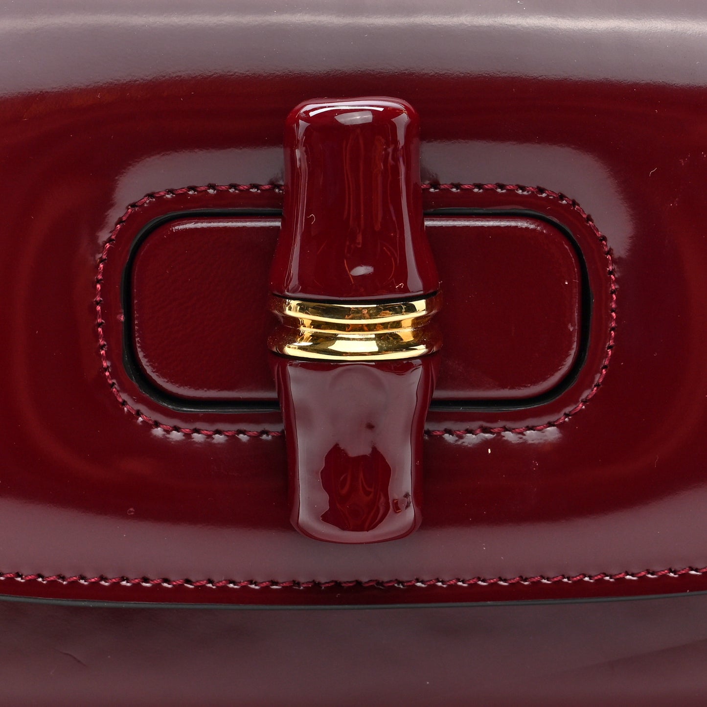 Shiny Polished Calfskin Medium Bamboo Diva Rosso Ancora Red