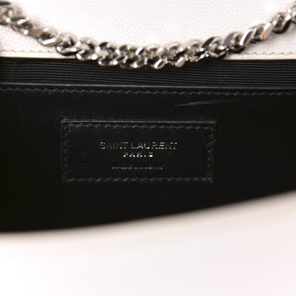 Saint Laurent Grain De Poudre Small Monogram Kate Satchel Optical White 13 of 14