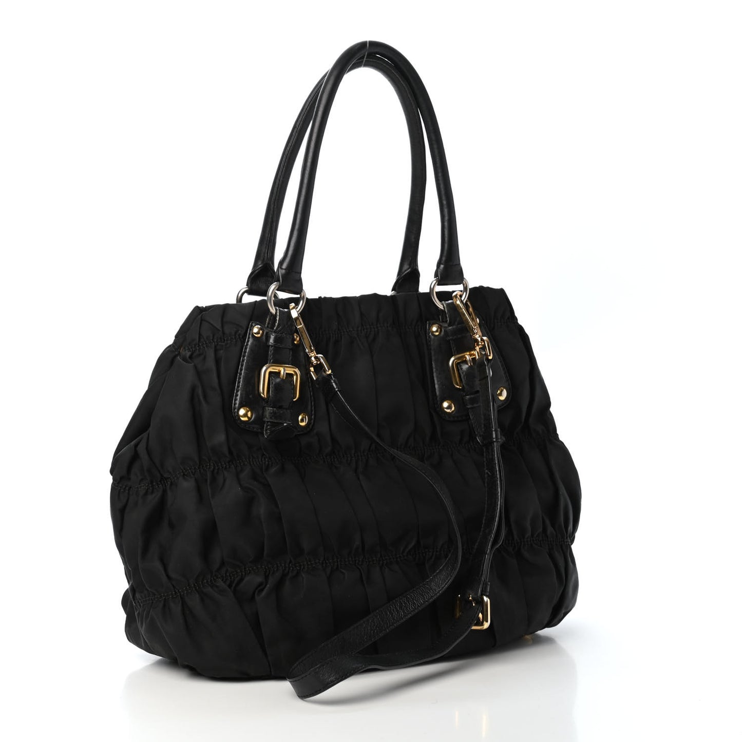 Tessuto Nylon Gaufre Tote Black