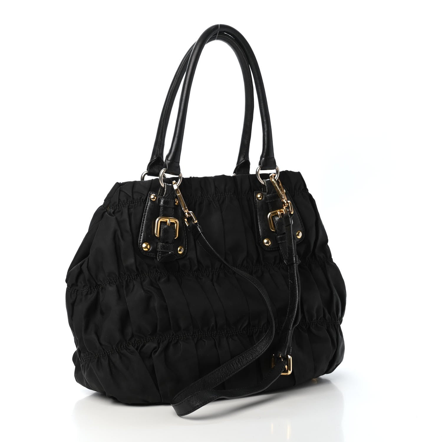 Prada Tessuto Nylon Gaufre Tote Black 2 of 4