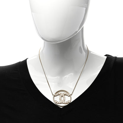 Chanel Baguette Crystal High Society CC Pendant Necklace Gold 2 of 4