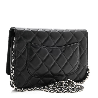 Chanel Lambskin Quilted Wallet On Chain WOC Black 4 of 23