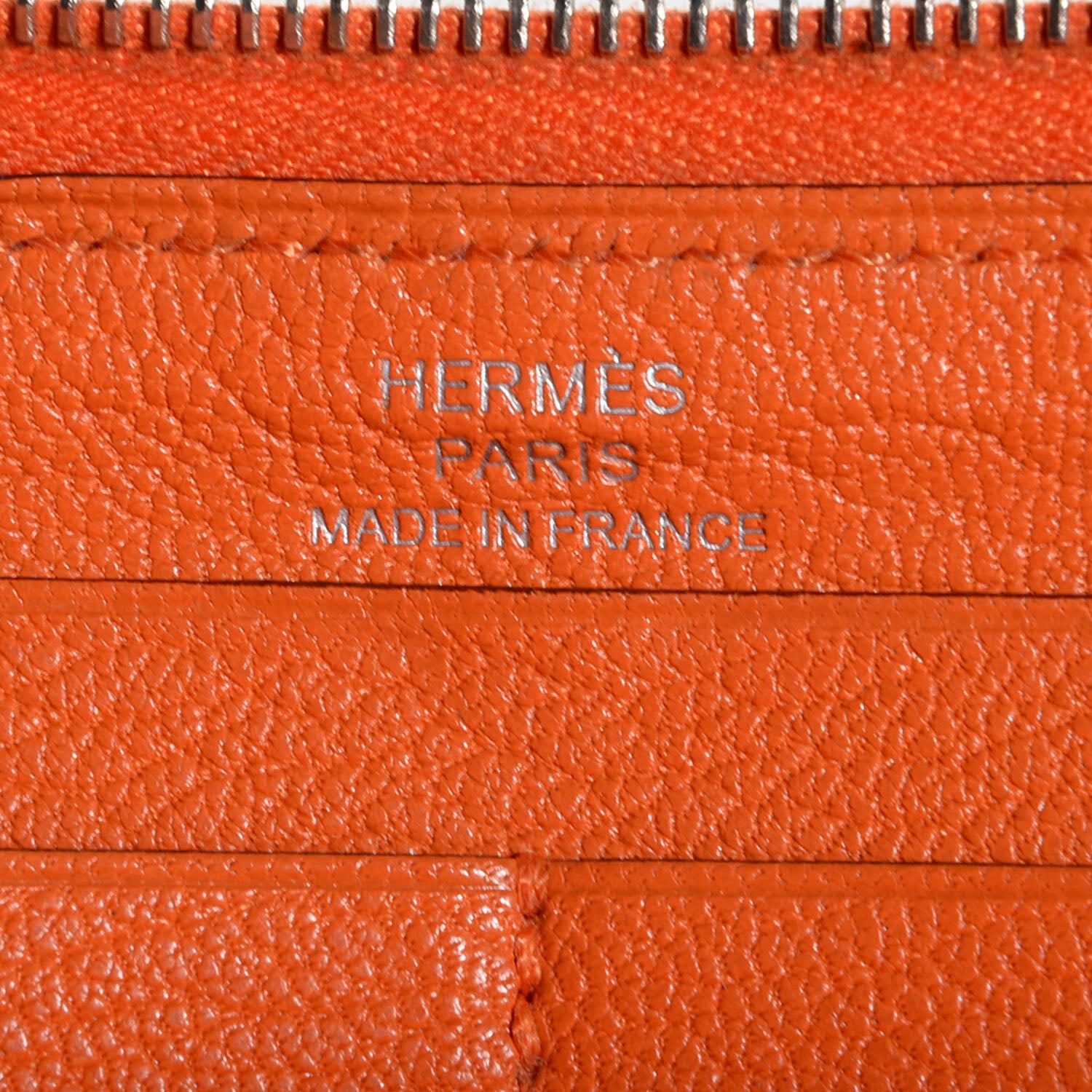 Hermes Chèvre Mysore Azap Combined Long Wallet Orange 8 of 9