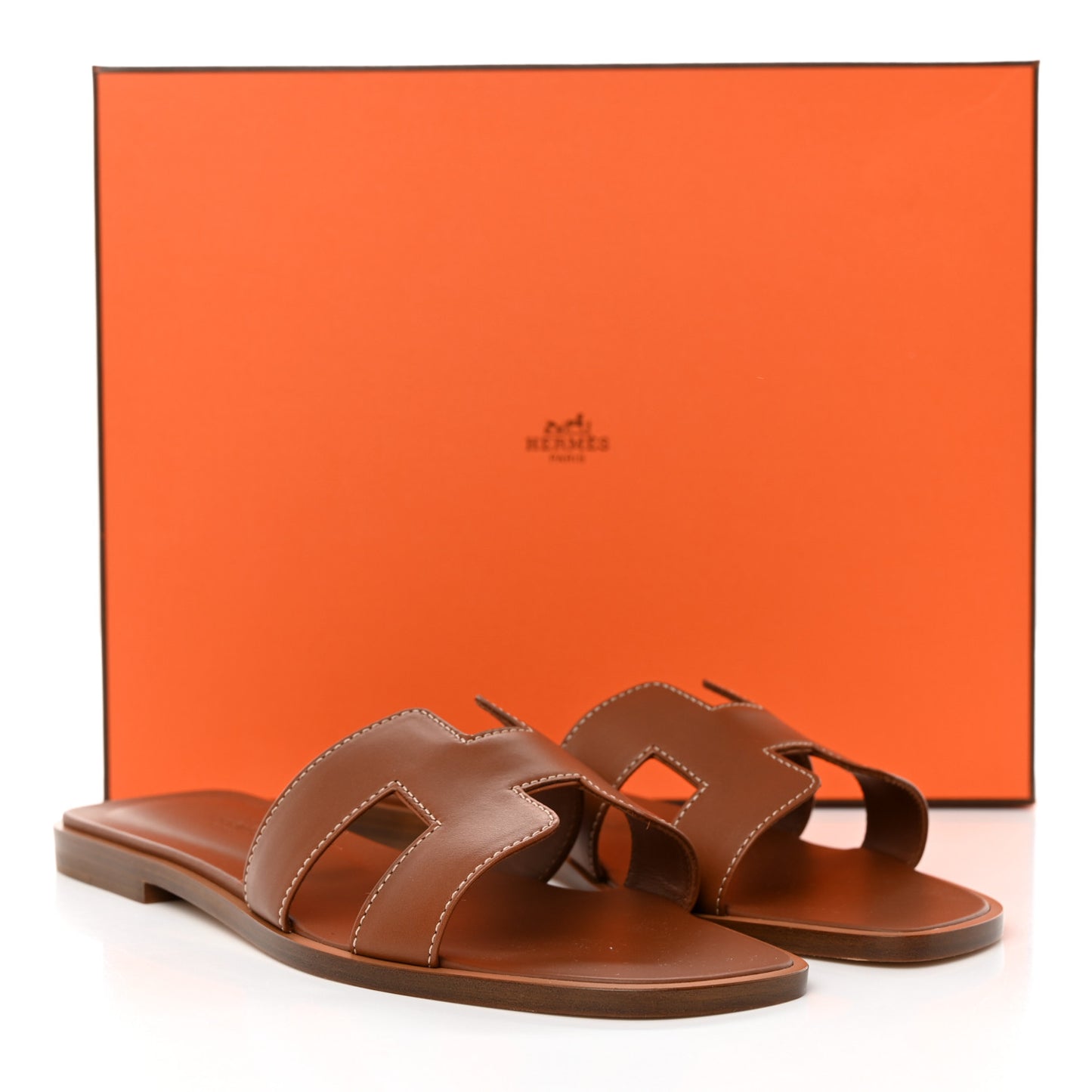 Box Calfskin Oran Sandals 36.5 Gold