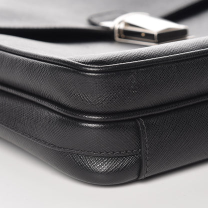 Prada Saffiano Messenger Satchel Black 12 of 15