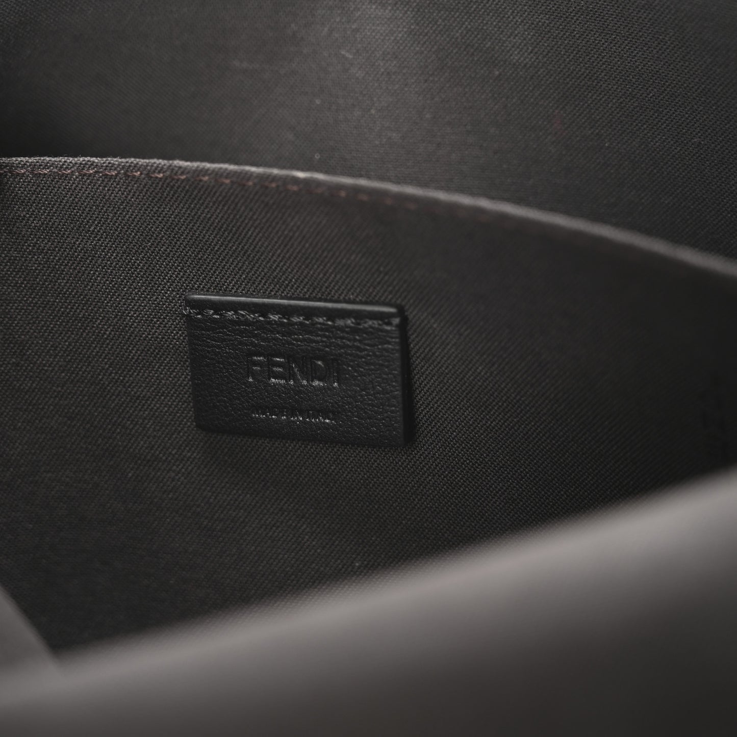 Vitello Soft F is Fendi Bi-Color FF 1974 Embossed Envelope Wallet On Chain with Pouches Maya Black