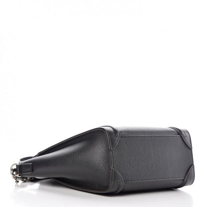 Celine Drummed Calfskin Nano Luggage Black 4 of 10