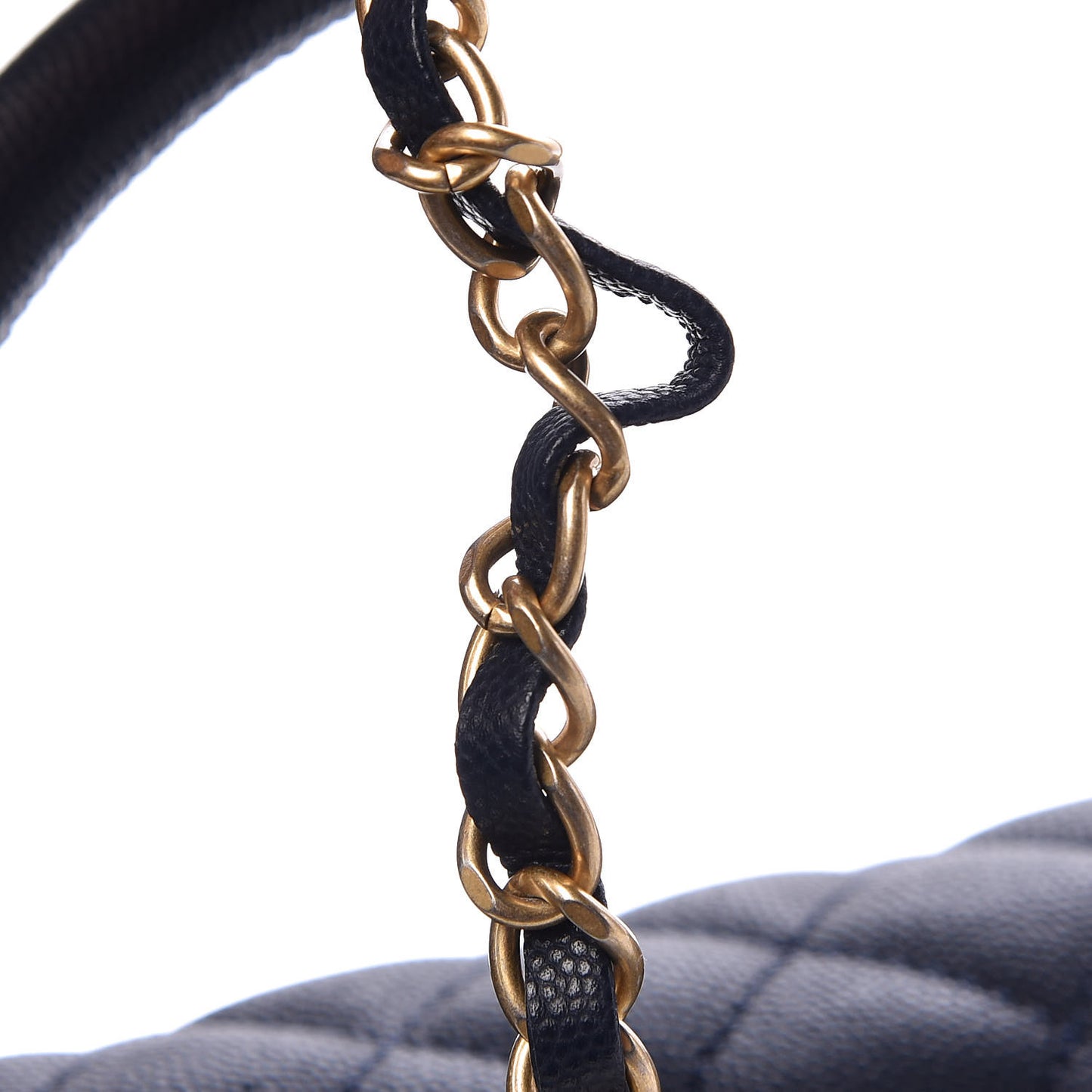 Caviar Quilted Medium Coco Handle Flap Navy Blue
