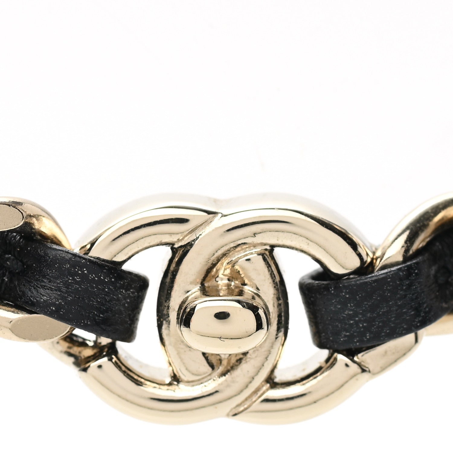 Chanel Metal Lambskin CC Turnlock Choker Necklace Black Gold 4 of 7