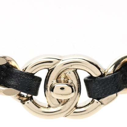 Chanel Metal Lambskin CC Turnlock Choker Necklace Black Gold 4 of 7