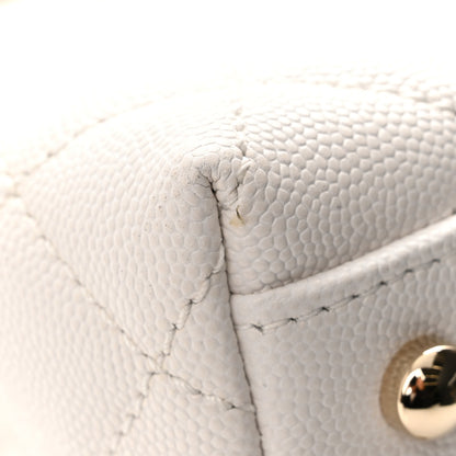 Chanel Caviar Quilted Mini Coco Handle Flap White 11 of 12