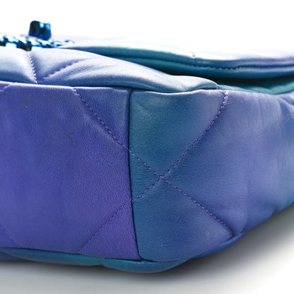 Chanel Tie Dye Calfskin Quilted Medium Chanel 19 Flap Blue Purple 10 of 10