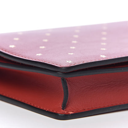 Christian Dior Calfskin Embossed Stars Wallet on Chain Rouge Gold 7 of 10