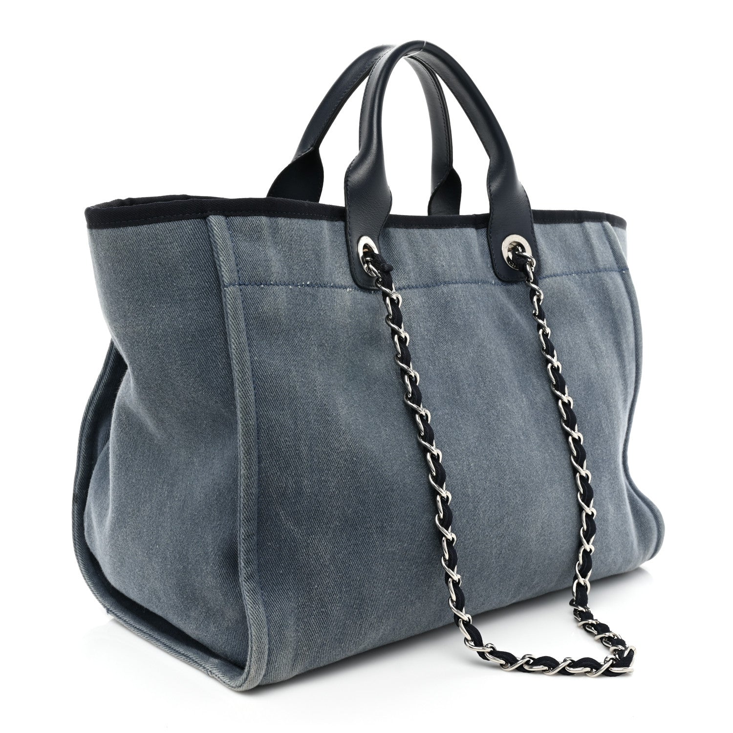 Chanel Denim Large Deauville Tote Blue 3 of 17