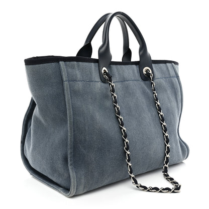 Chanel Denim Large Deauville Tote Blue 3 of 17
