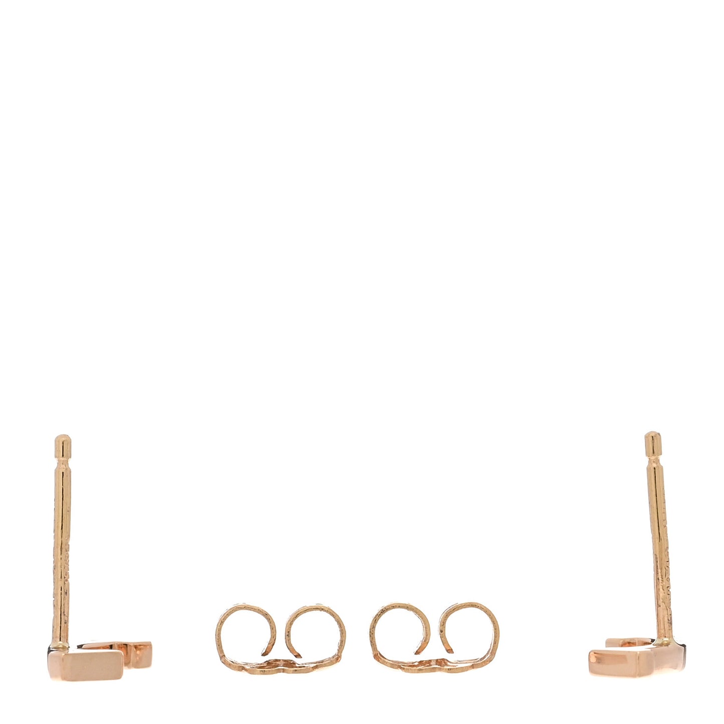 18K Rose Gold T Smile Stud Earrings