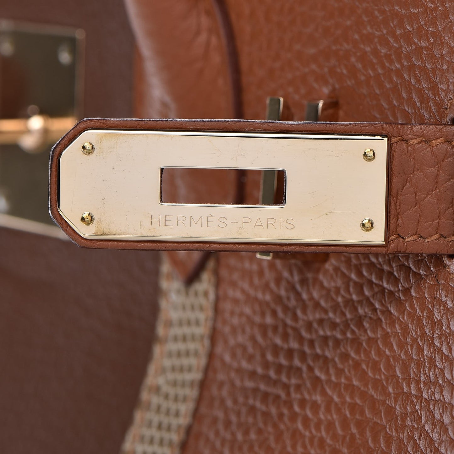 Taurillon Clemence Lizard Club Birkin 30 Gold Marron D'Inde