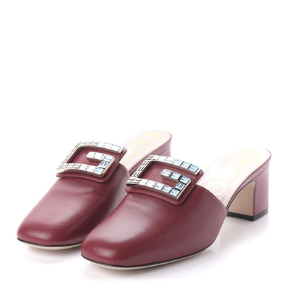 Gucci Malaga Kid Crystal Square G Madelyn Mules 40 Romantic Cerise 3 of 9