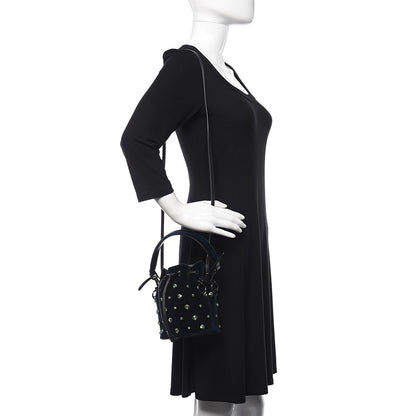 Fendi Velluto Crystal F is Mini Mon Tresor Bucket Bag Blue Notte 2 of 11