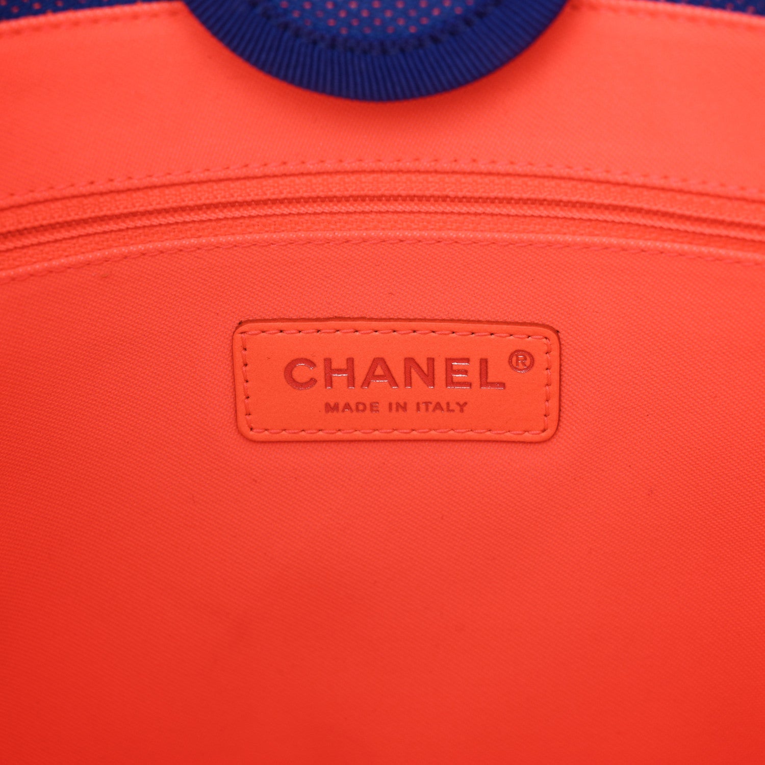 Chanel Mixed Fibers Mini Deauville Tote Blue Orange 6 of 10