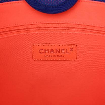 Chanel Mixed Fibers Mini Deauville Tote Blue Orange 6 of 10