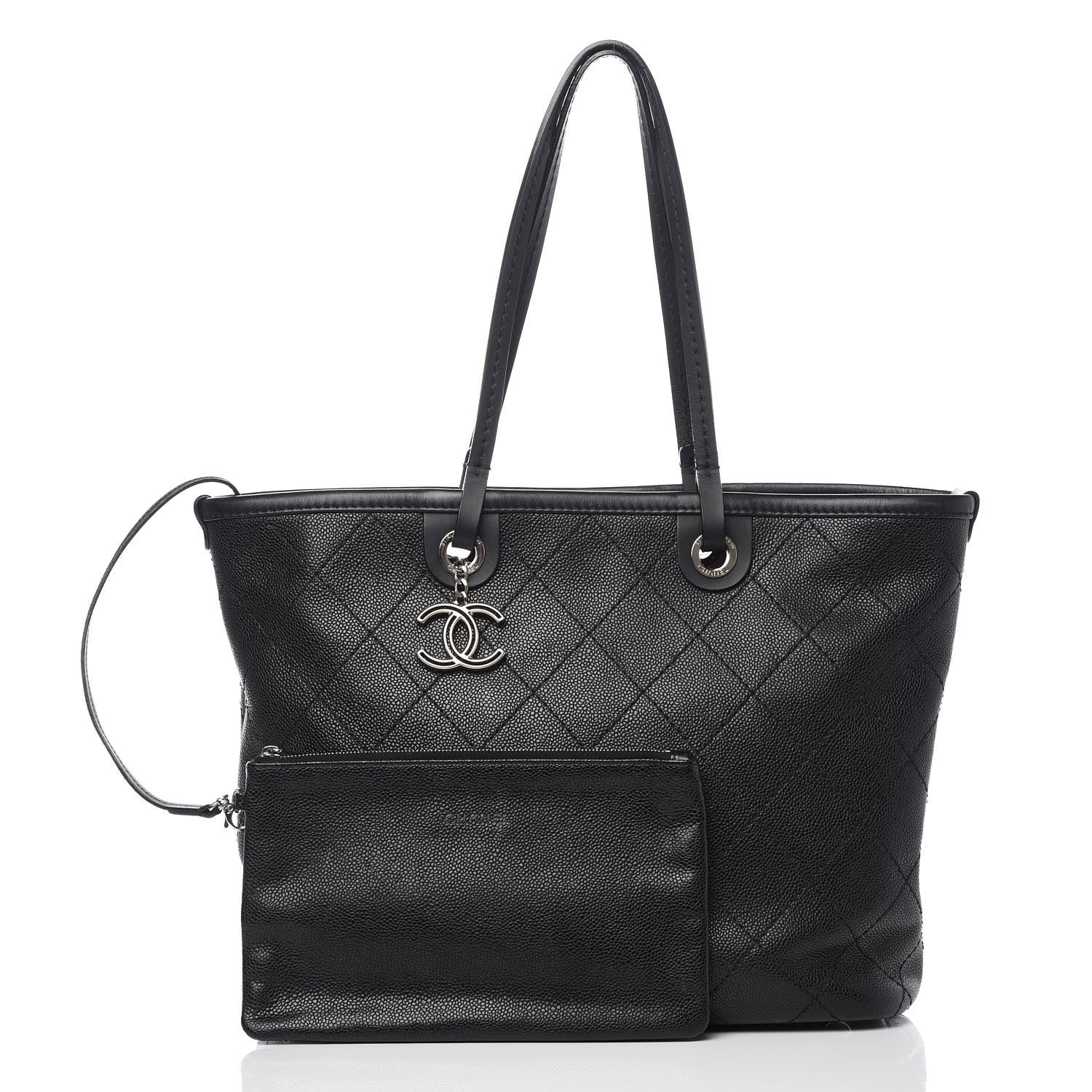 Chanel Grained Calfskin Shopping Fever Tote Black 3 of 9