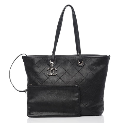 Chanel Grained Calfskin Shopping Fever Tote Black 3 of 9