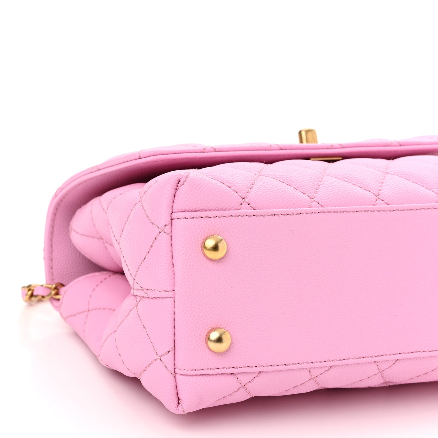 Caviar Quilted Mini Coco Chain Handle Flap Pink