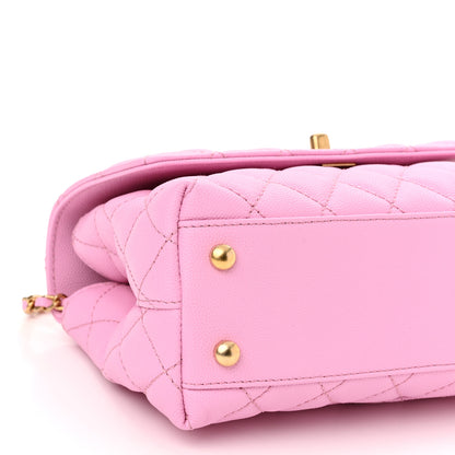 Chanel Caviar Quilted Mini Coco Chain Handle Flap Pink 8 of 10