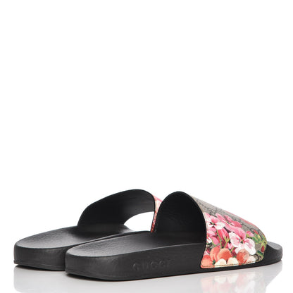 Gucci GG Supreme Monogram Blooms Slide Sandals 39 Beige Multicolor 4 of 8