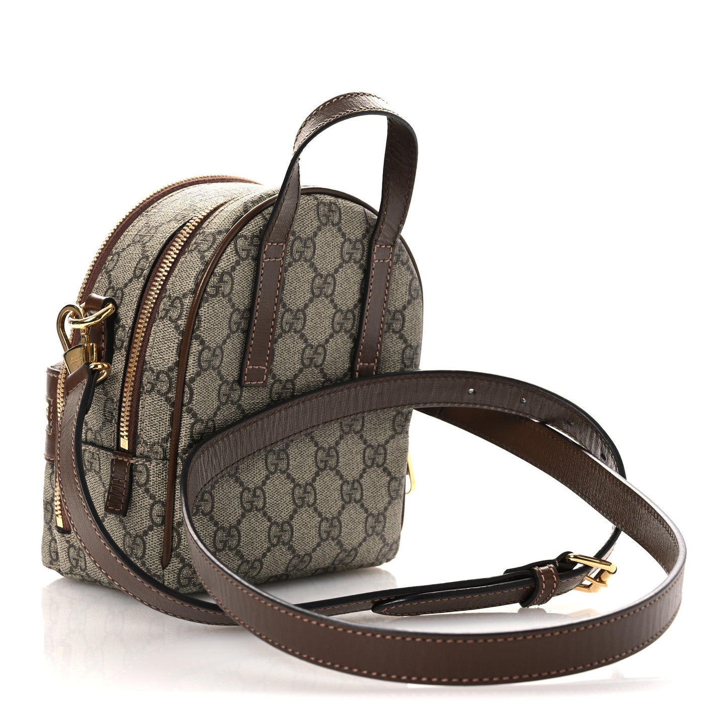 GG Supreme Monogram Azalea Calfskin Retro Interlocking G Multi-Function Bag Beige Ebony Brown Sugar