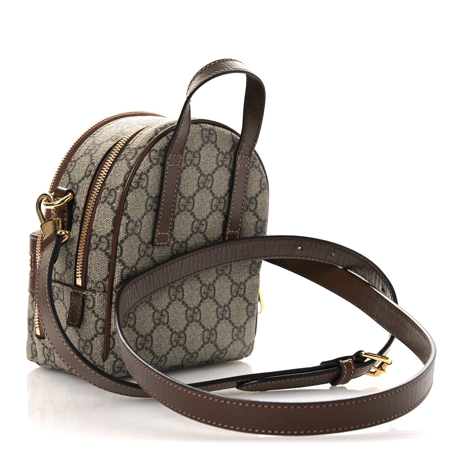 Gucci GG Supreme Monogram Azalea Calfskin Retro Interlocking G Multi-Function Bag Beige Ebony Brown Sugar 3 of 10