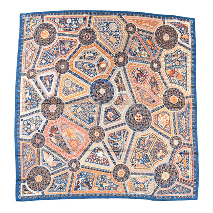 Hermes Silk Les Chemins Secrets Scarf 140 Petrole Beige Marine 1 of 4