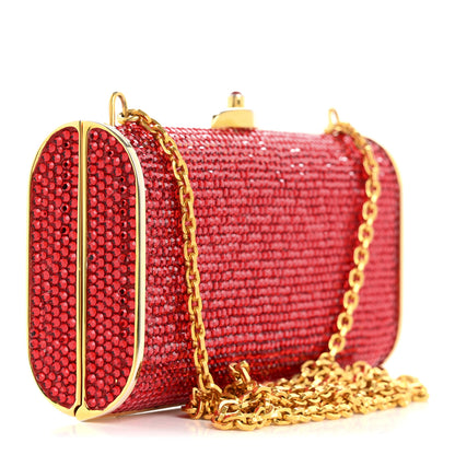Judith Leiber Crystal Minaudiere Clutch Red 3 of 11