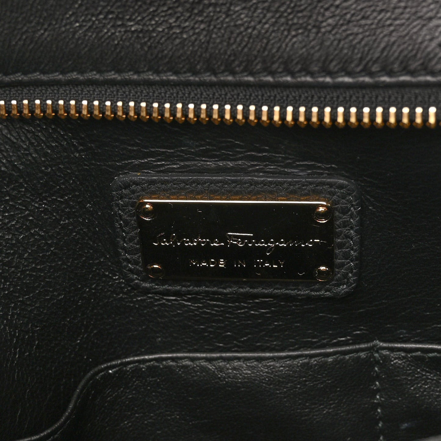 Grained Calfskin Sofia Satchel Black