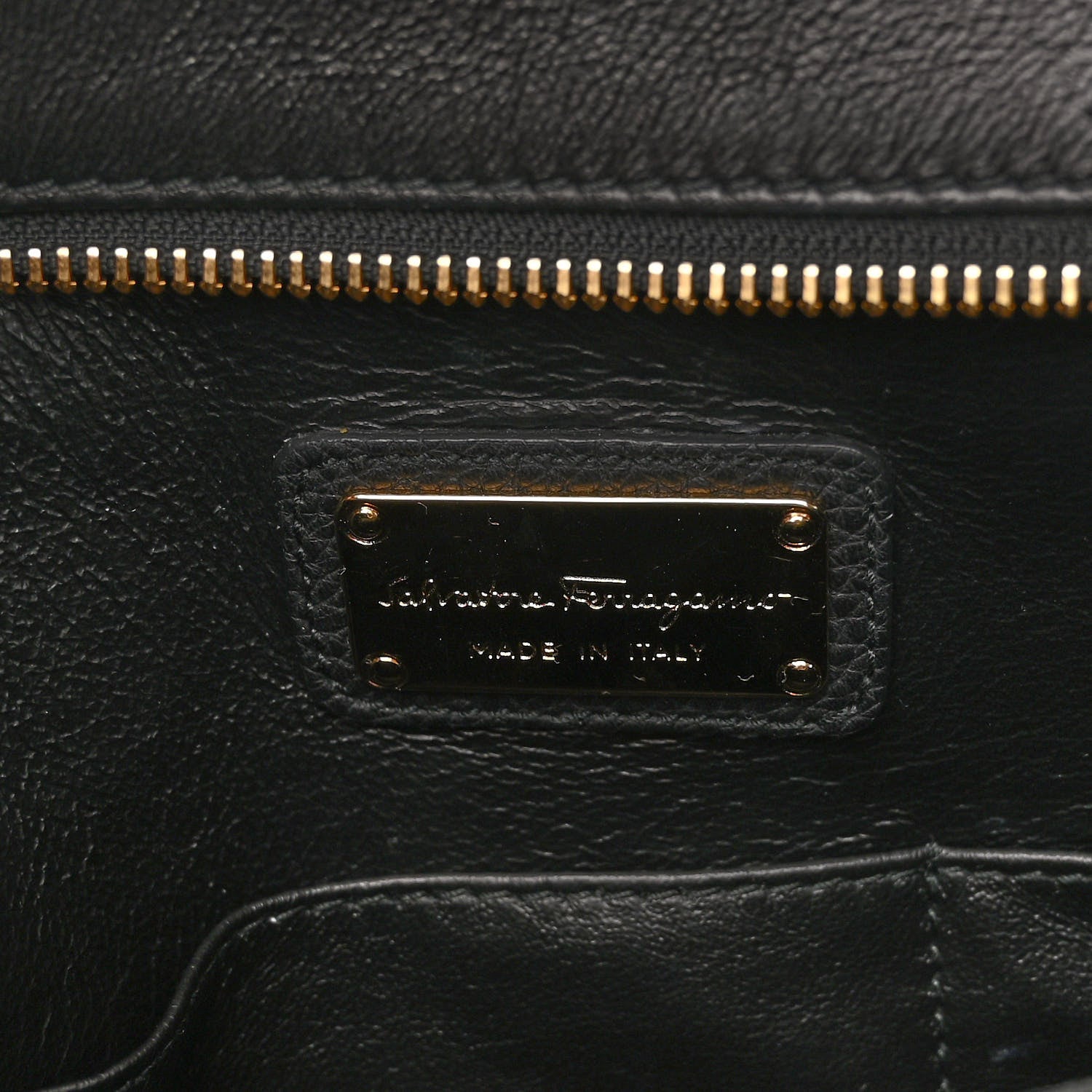 Salvatore Ferragamo Grained Calfskin Sofia Satchel Black 6 of 9