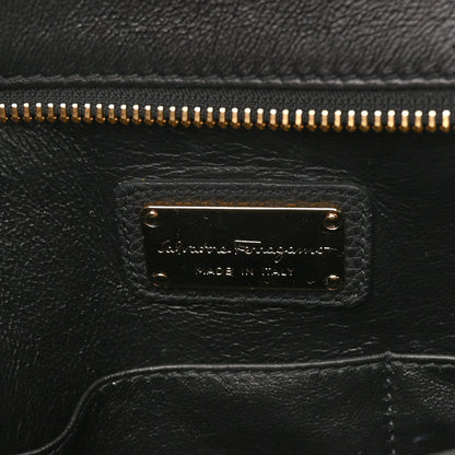 Salvatore Ferragamo Grained Calfskin Sofia Satchel Black 6 of 9