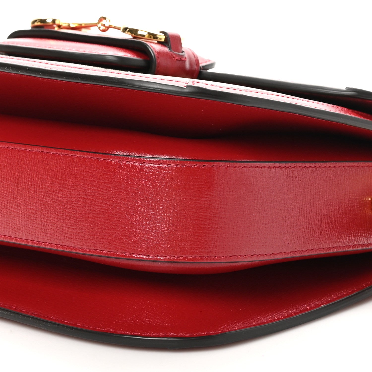 Gucci GG Supreme Monogram Azalea Calfskin Horsebit 1955 Shoulder Bag Beige Ebony New Cherry Red 10 of 10