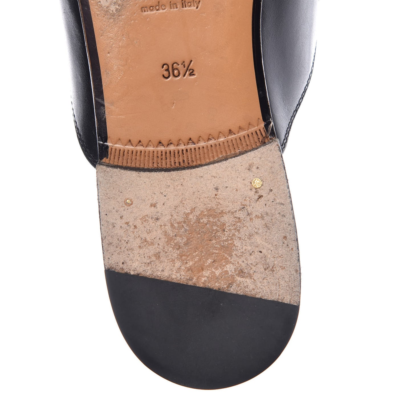 Calfskin Womens Princetown Slippers 36.5 Black