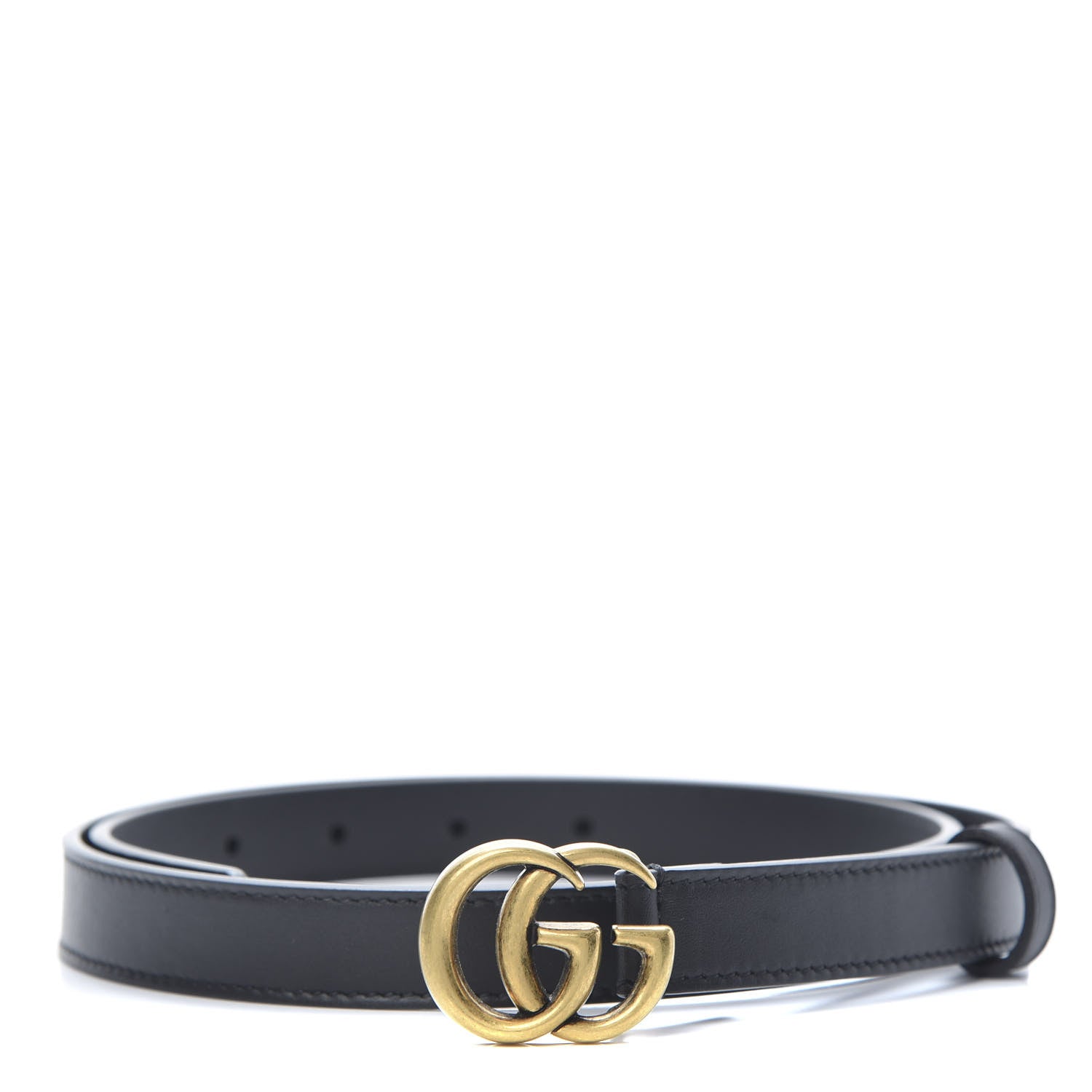 Gucci Calfskin Double G 20mm Belt 80 32 Black 1 of 5